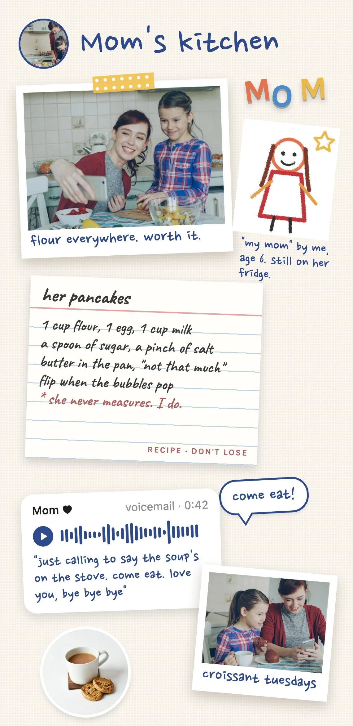 Mom's kitchen: a mom page, an example page.